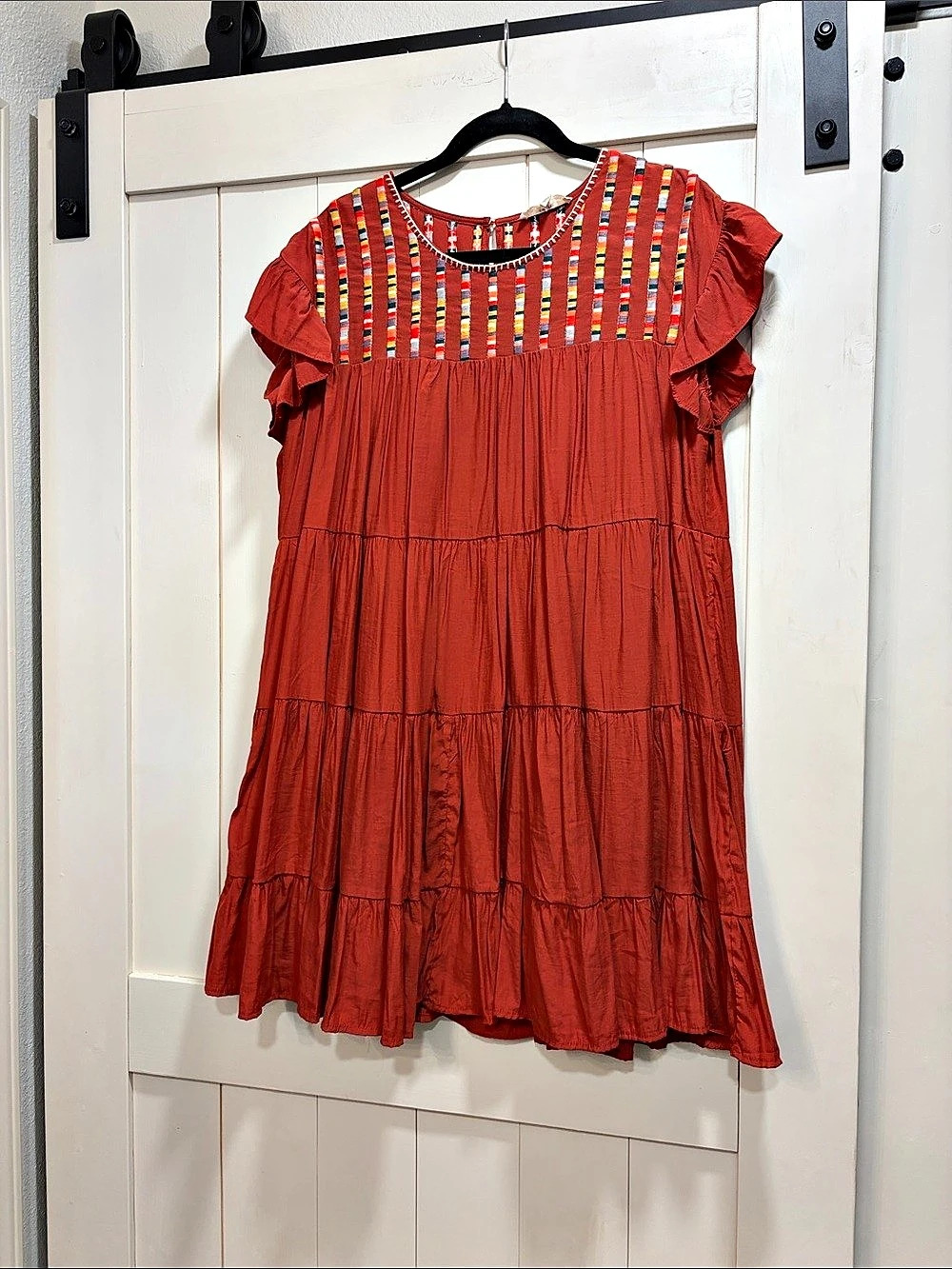 entro Red Striped Mini Dress Like New